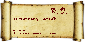 Winterberg Dezső névjegykártya